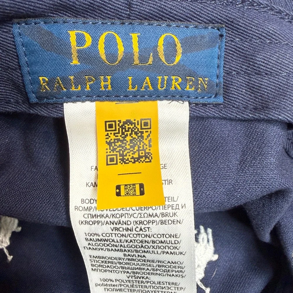 Polo Ralph Lauren Mens Size L/XL Bucket Hat Navy Blue AOP Embroidered Pony